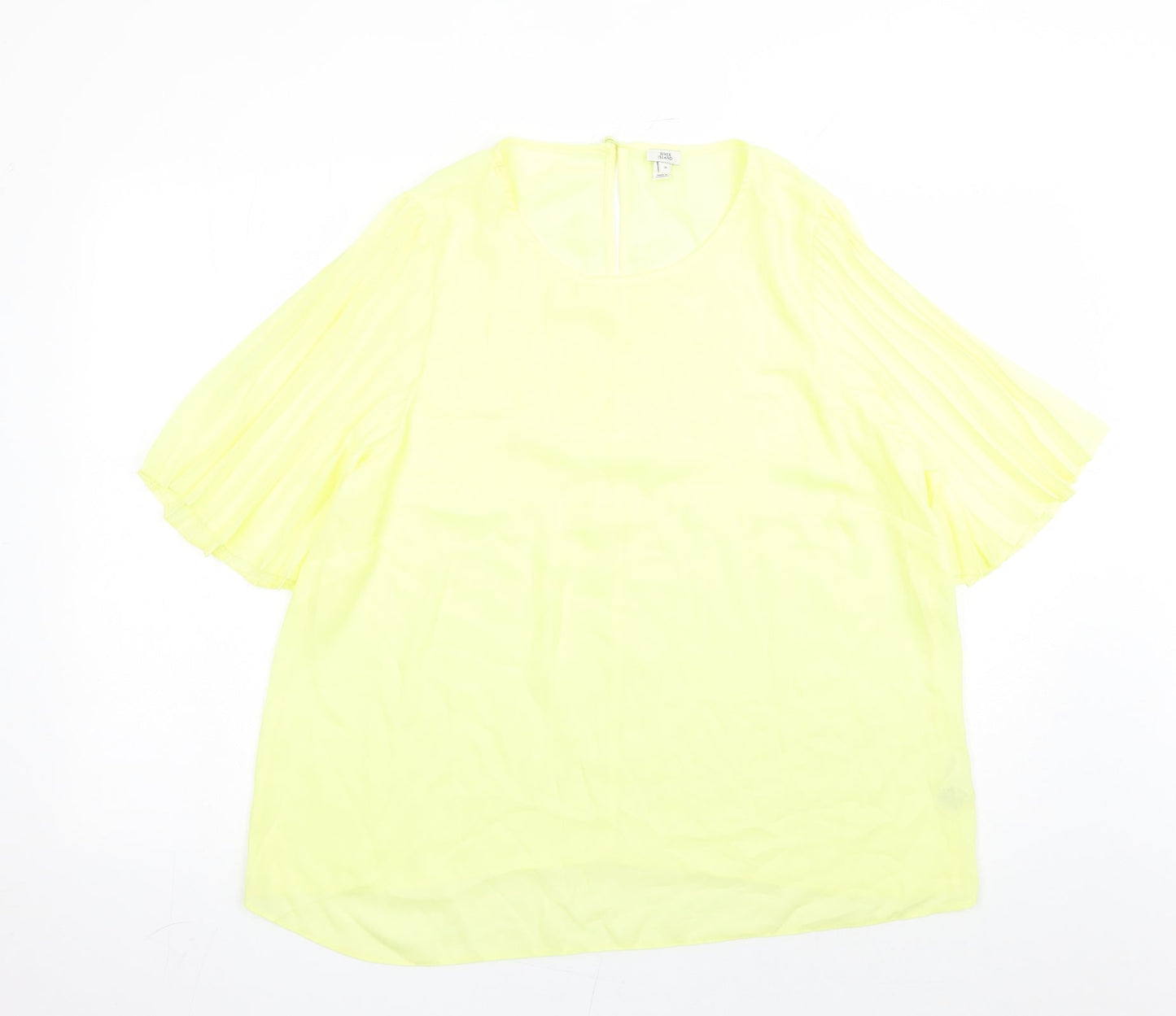 Womens UK Size 18 River Island Yellow Basic Blouse