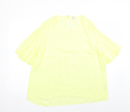 Womens UK Size 18 River Island Yellow Basic Blouse