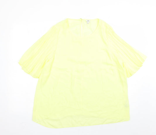 Womens UK Size 18 River Island Yellow Basic Blouse