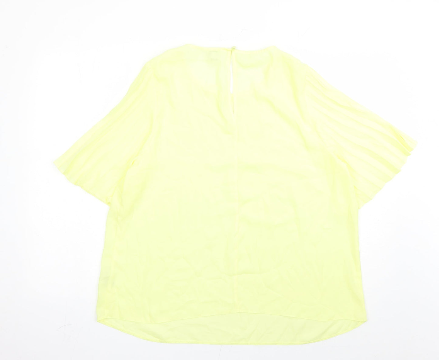 Womens UK Size 18 River Island Yellow Basic Blouse