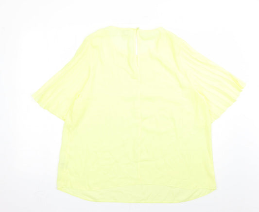 Womens UK Size 18 River Island Yellow Basic Blouse