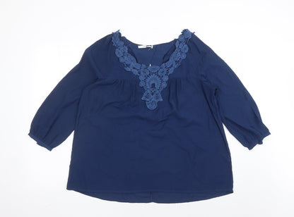 Womens UK Size M Mango Blue Basic Blouse