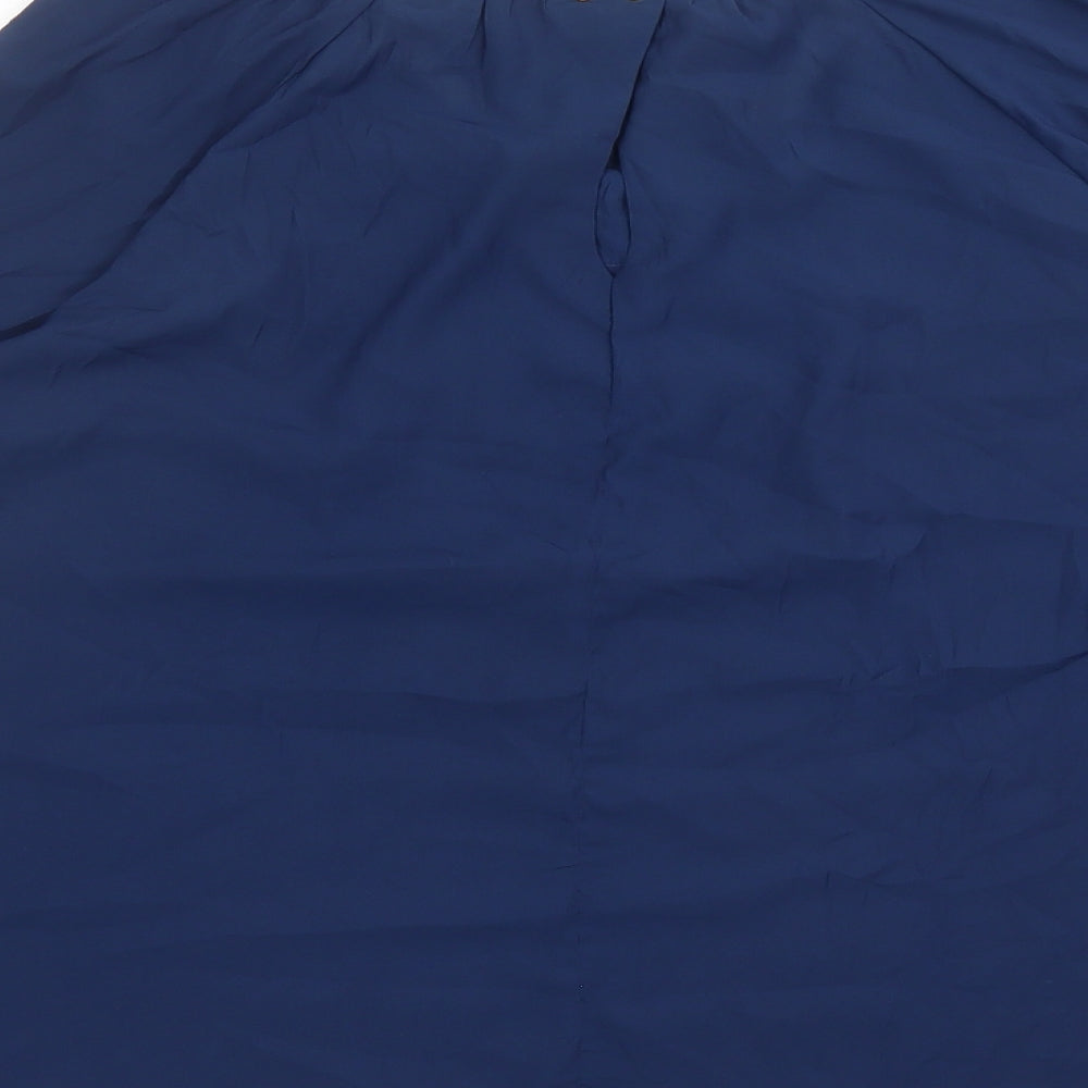 Womens UK Size M Mango Blue Basic Blouse