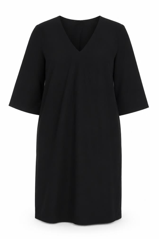Marks and Spencer Womens Black Polyester A-Line Size 12 V-Neck Pullover
