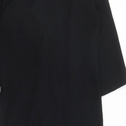 Marks and Spencer Womens Black Polyester A-Line Size 12 V-Neck Pullover