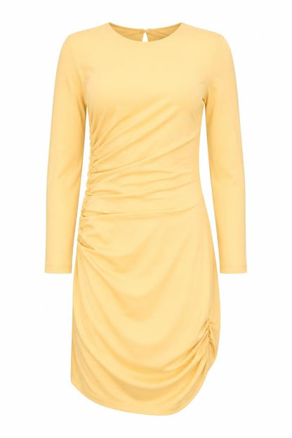 Zara Womens Orange Polyester Bodycon Size XS Round Neck Zip - Neon Orange