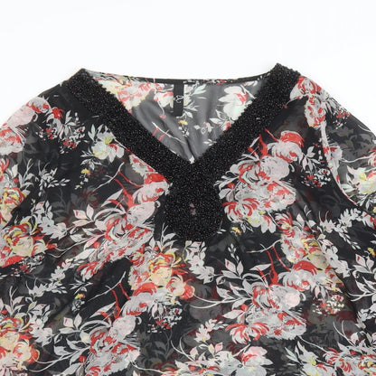 Womens UK Size 18 Evans Black Basic Blouse