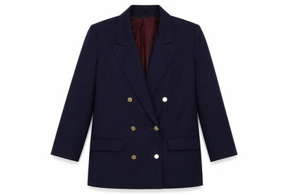 Admyra Womens Blue Jacket Blazer Size 10 Button