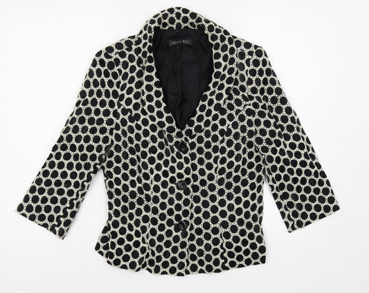 Alex & Co. Womens Black Polka Dot Jacket Blazer Size 10 Button