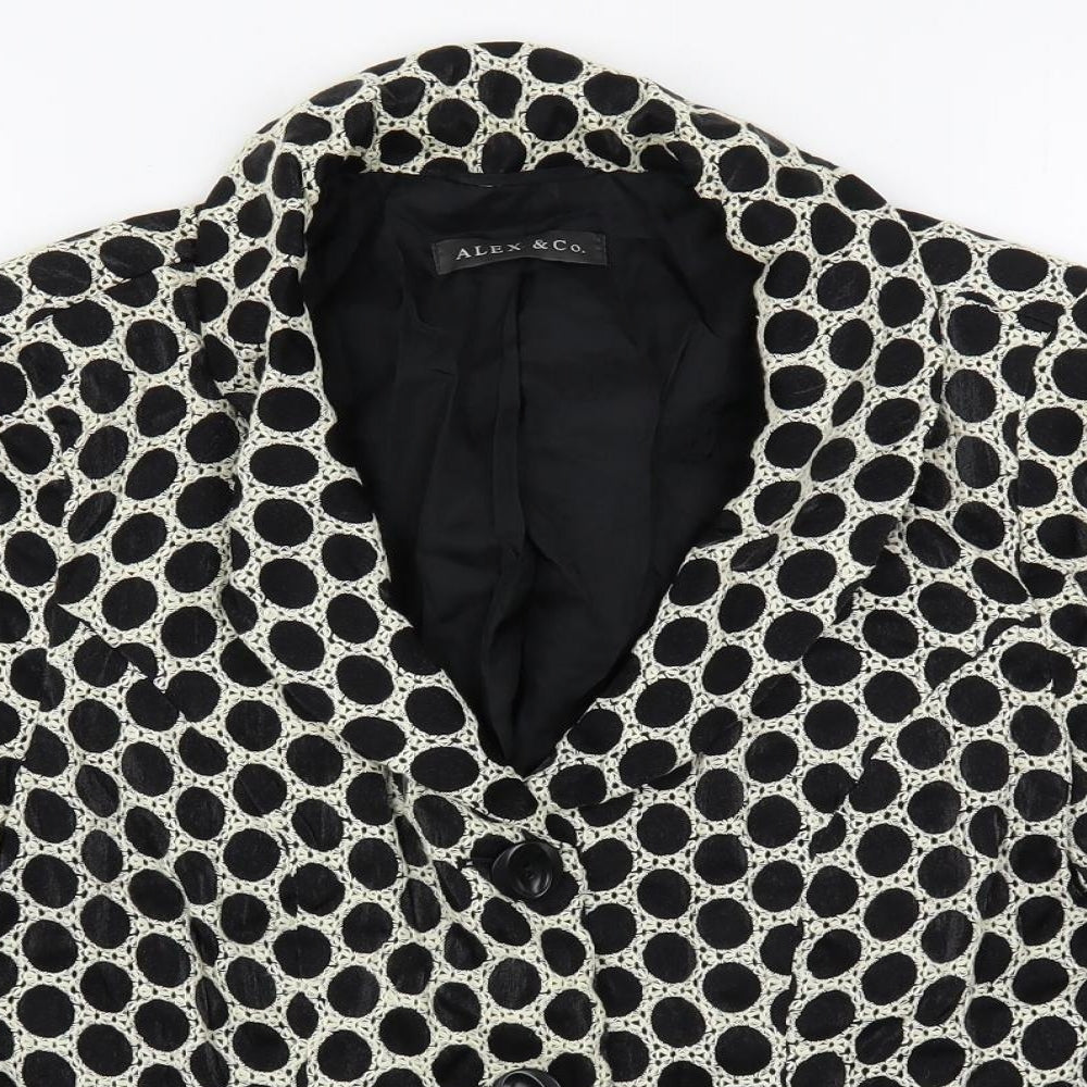 Alex & Co. Womens Black Polka Dot Jacket Blazer Size 10 Button