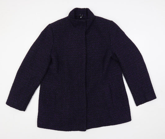 Classic Womens Purple Overcoat Coat Size 18 Button
