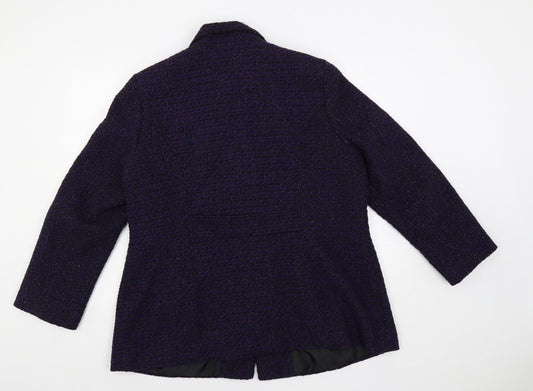 Classic Womens Purple Overcoat Coat Size 18 Button