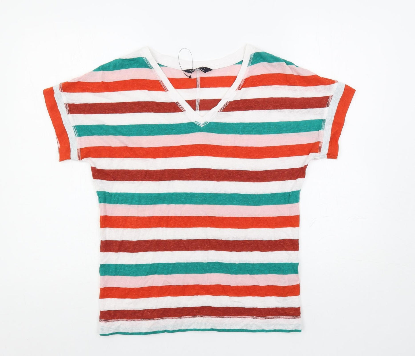 Womens UK Size 8 Marks and Spencer Multicoloured Basic T-Shirt
