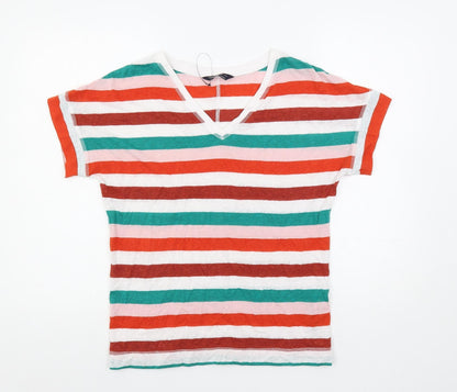 Womens UK Size 8 Marks and Spencer Multicoloured Basic T-Shirt