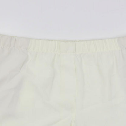 Marks and Spencer Womens Ivory Polyester Basic Shorts Size 22 L5 in Regular Pull On - Elastic Waist