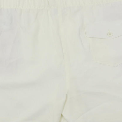 Marks and Spencer Womens Ivory Polyester Basic Shorts Size 22 L5 in Regular Pull On - Elastic Waist