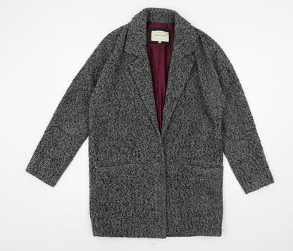 River Island Womens Grey Overcoat Coat Size 8 Button