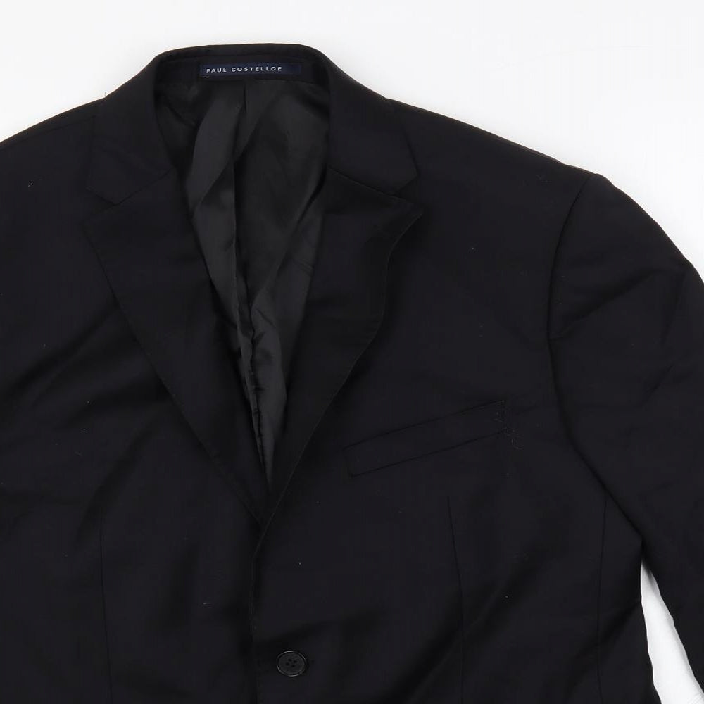 Mens UK Size 40 Paul Costelloe Regular Black Suit Jacket