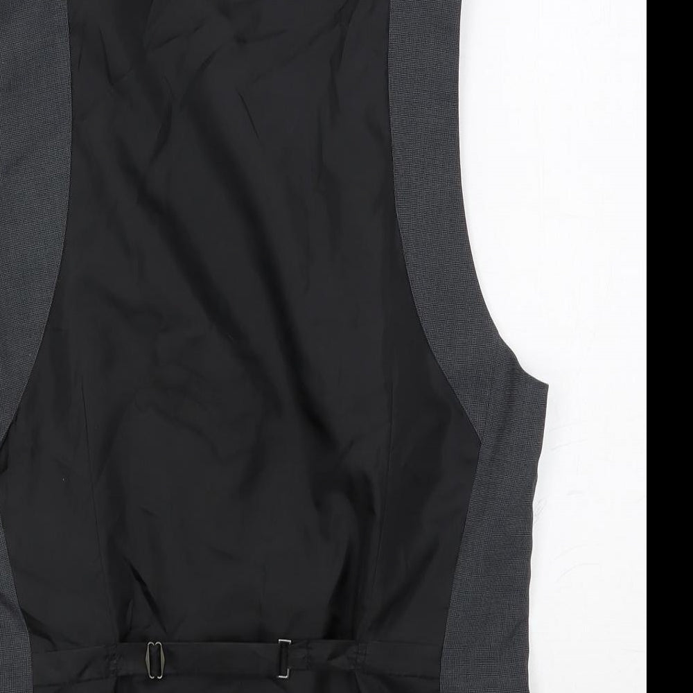 Icona Mens Grey Polyester Jacket Suit Waistcoat Size 38 Regular