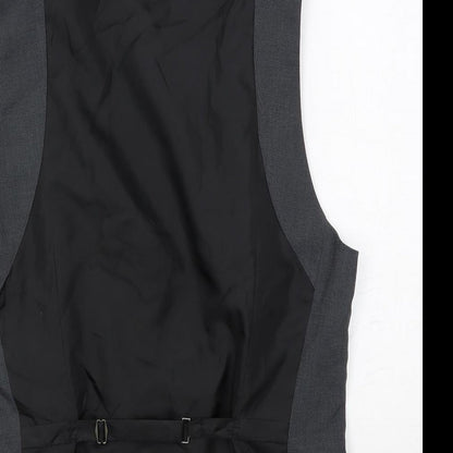 Icona Mens Grey Polyester Jacket Suit Waistcoat Size 38 Regular