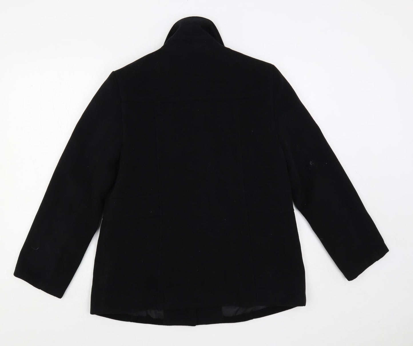 Autonomy Womens Black Pea Coat Coat Size 12 Button