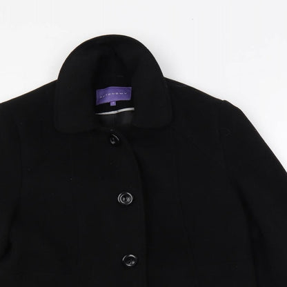 Autonomy Womens Black Pea Coat Coat Size 12 Button