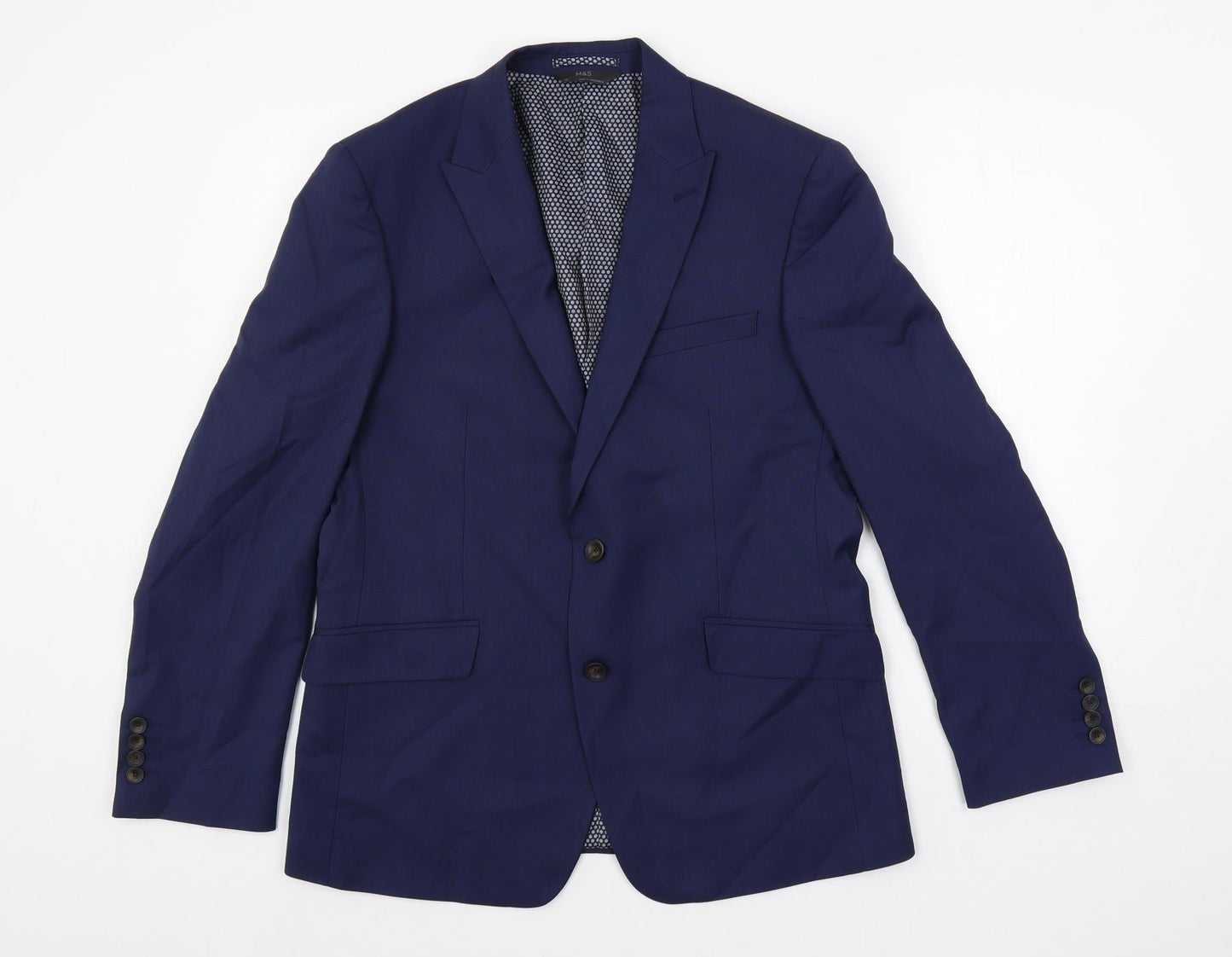 Mens UK Size 40 Marks and Spencer Regular Blue Suit Jacket
