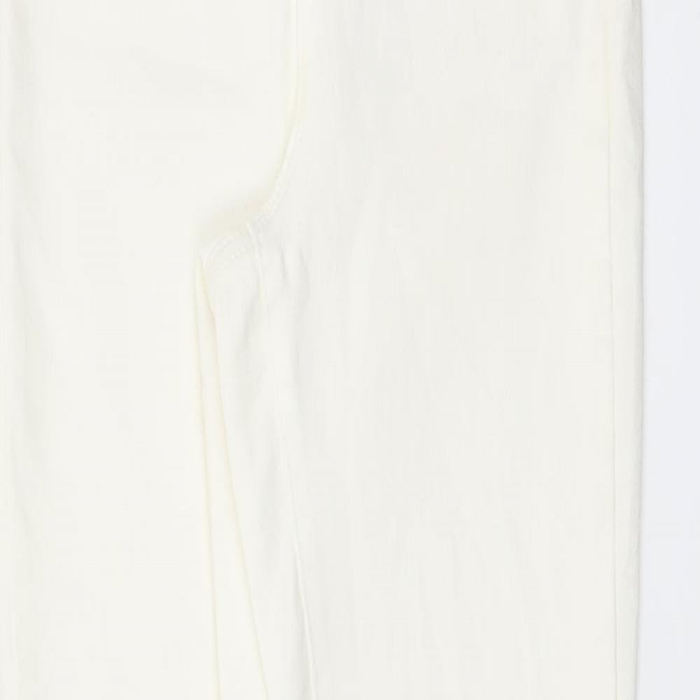 Denim & Co. Womens Ivory Cotton Skinny Jeans Size 8 L25 in Regular Button