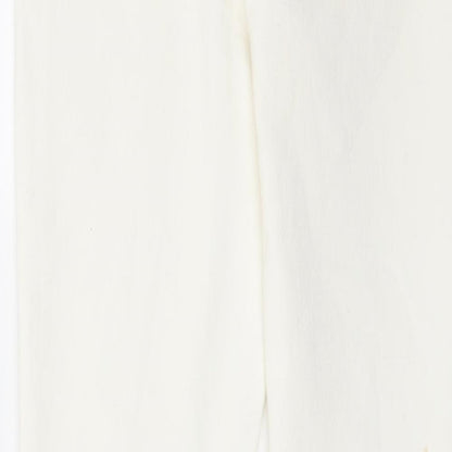 Denim & Co. Womens Ivory Cotton Skinny Jeans Size 8 L25 in Regular Button