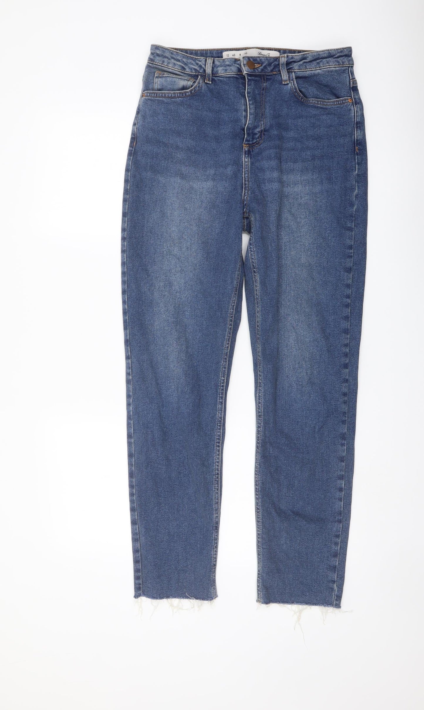Denim & Co. Womens Blue Cotton Skinny Jeans Size 12 L28 in Regular Button