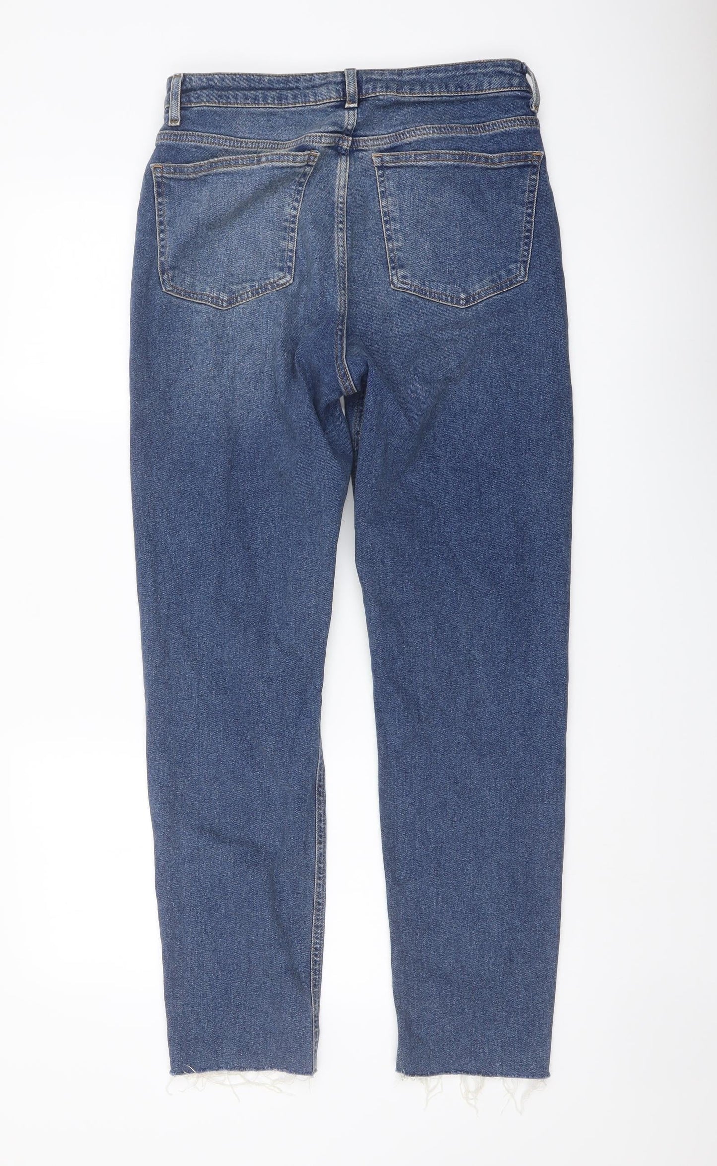 Denim & Co. Womens Blue Cotton Skinny Jeans Size 12 L28 in Regular Button