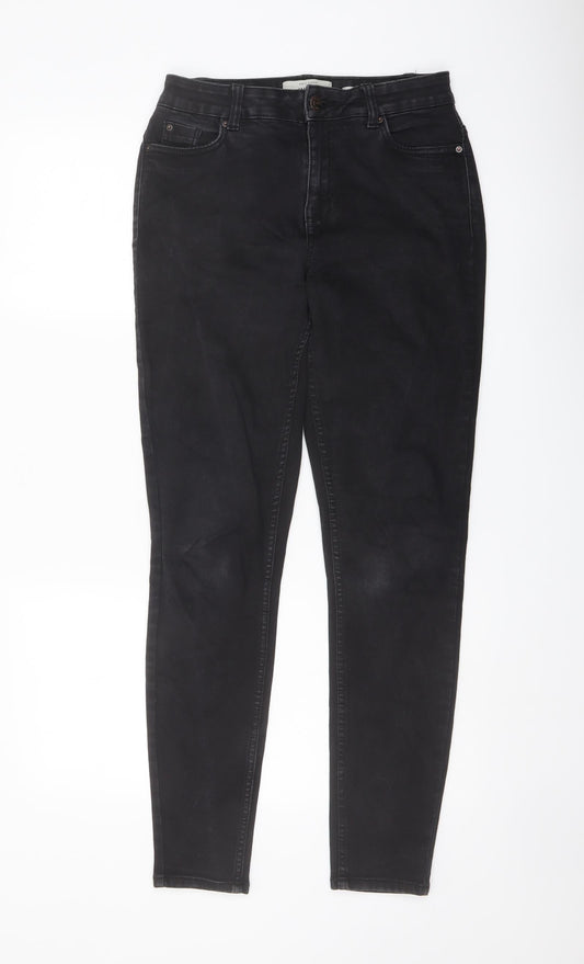 New Look Womens Black Cotton Skinny Jeans Size 8 L29 in Regular Button
