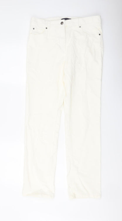 Womens UK Size 12 Marks and Spencer Regular Fit  Ivory Trousers