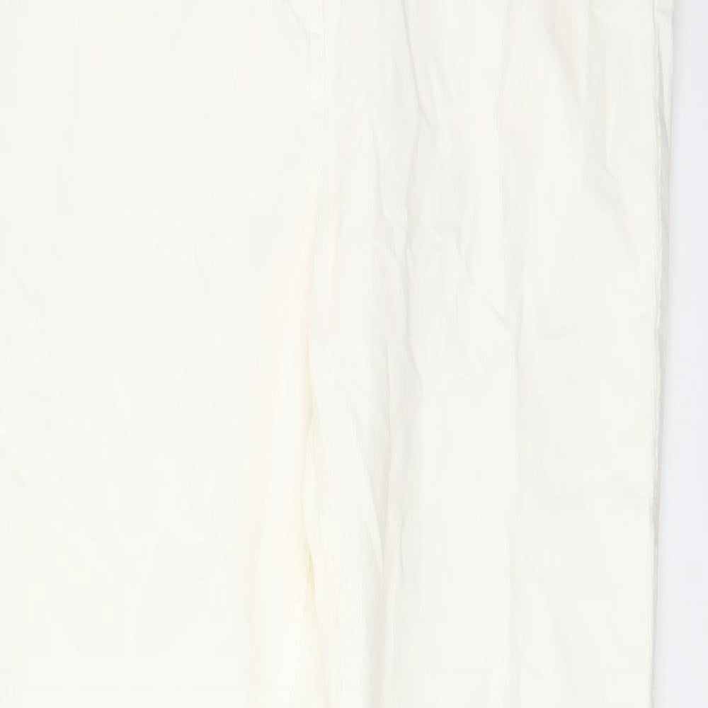 Womens UK Size 12 Marks and Spencer Regular Fit  Ivory Trousers