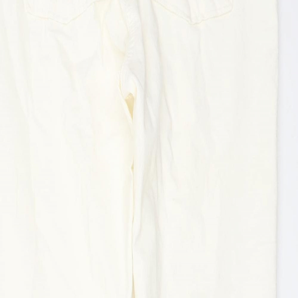 Womens UK Size 12 Marks and Spencer Regular Fit  Ivory Trousers