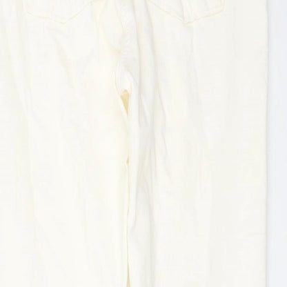 Womens UK Size 12 Marks and Spencer Regular Fit  Ivory Trousers