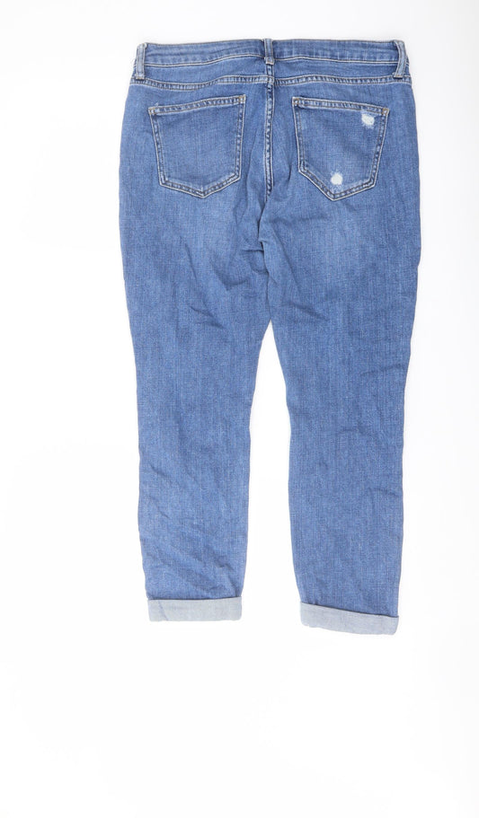 Topshop Womens Blue Cotton Mom Jeans Size 30 in L26 in Regular Button