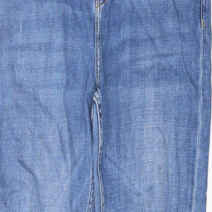 Topshop Womens Blue Cotton Mom Jeans Size 30 in L26 in Regular Button