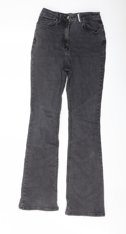 COLLUSION Womens Grey Cotton Bootcut Jeans Size 26 in L30 in Regular Button