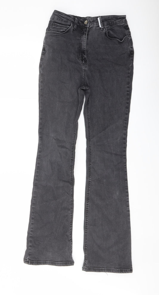 COLLUSION Womens Grey Cotton Bootcut Jeans Size 26 in L30 in Regular Button