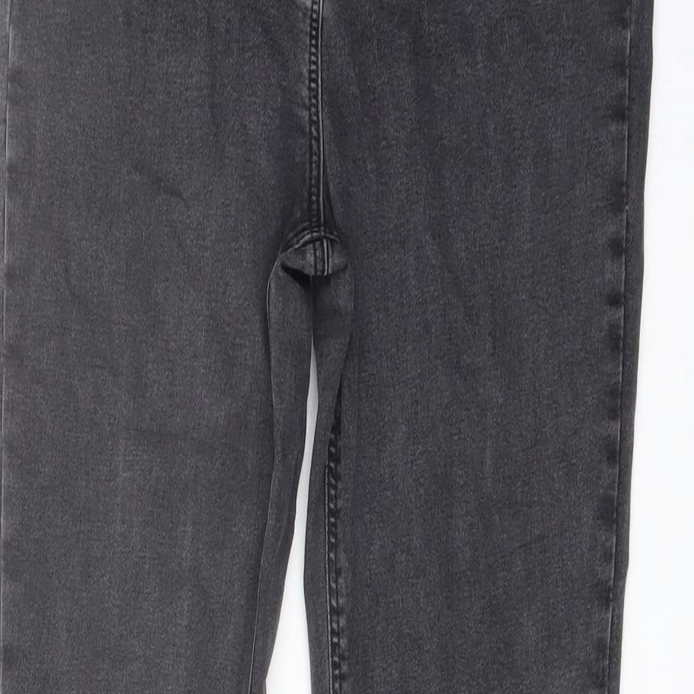 COLLUSION Womens Grey Cotton Bootcut Jeans Size 26 in L30 in Regular Button