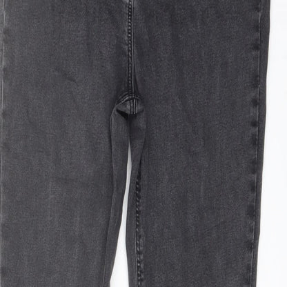 COLLUSION Womens Grey Cotton Bootcut Jeans Size 26 in L30 in Regular Button