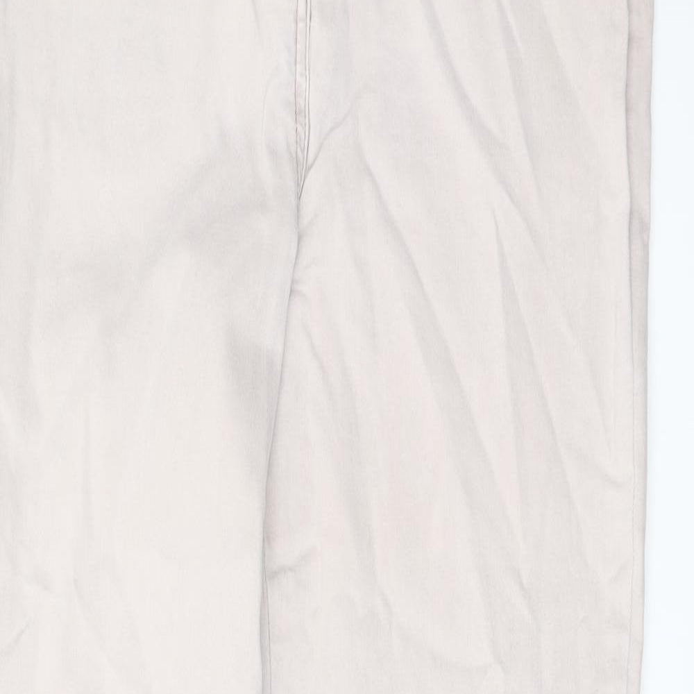 NEXT Womens Grey Cotton Straight Jeans Size 14 L30 in Regular Button