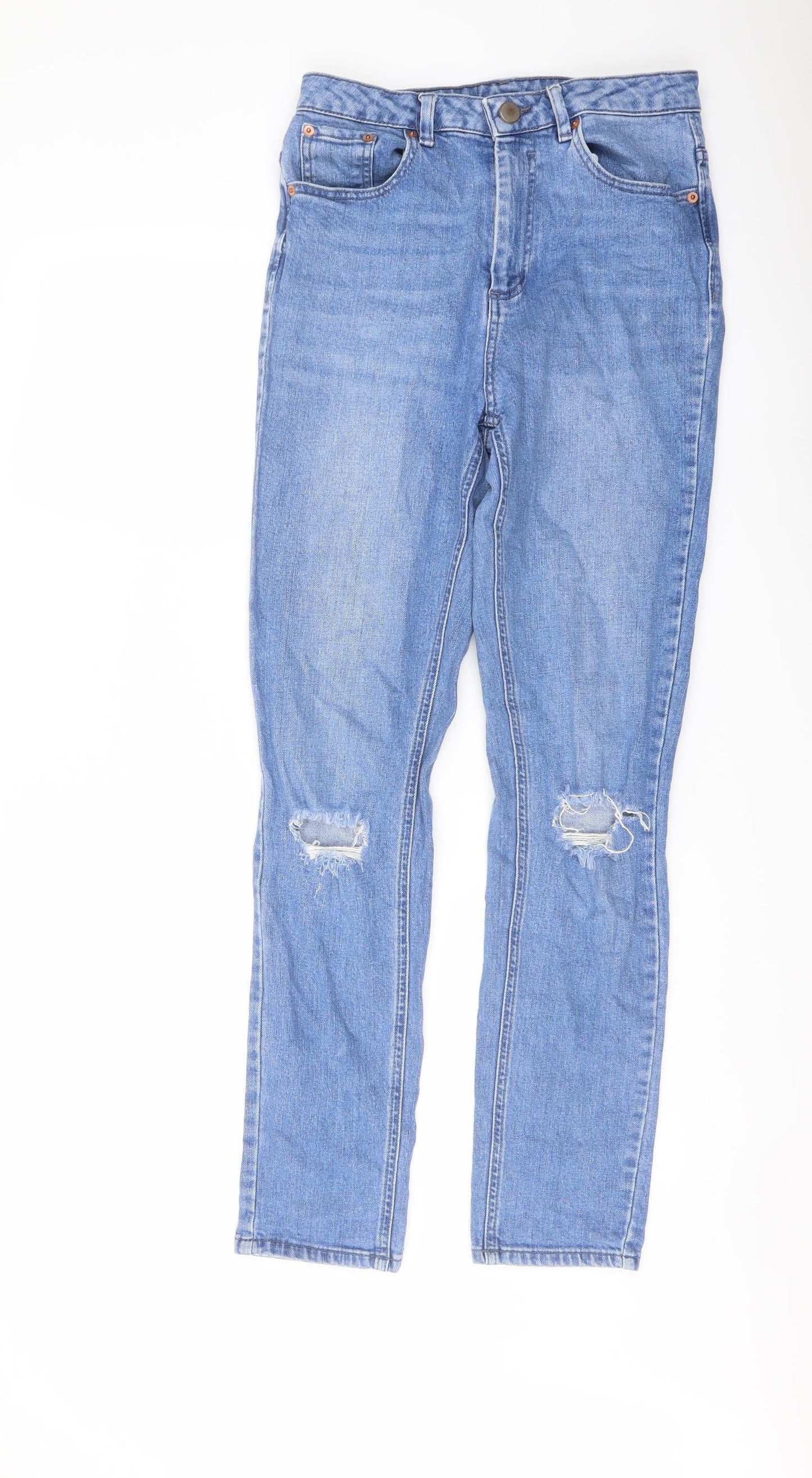 ASOS Mens Blue Cotton Skinny Jeans Size 28 in L34 in Regular Button