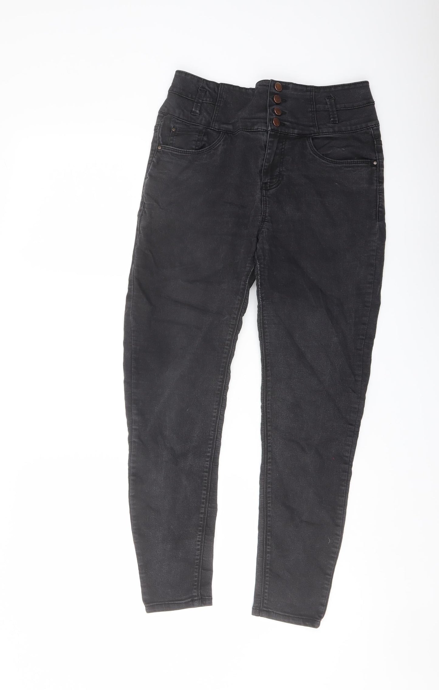 New Look Womens Black Cotton Skinny Jeans Size 10 L24 in Regular Button