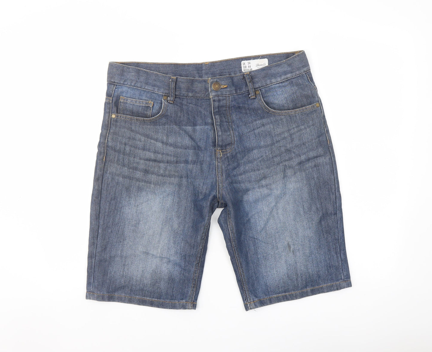 Denim & Co. Mens Blue Cotton Bermuda Shorts Size 30 in L10 in Regular Button