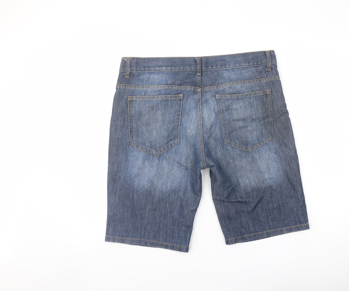 Denim & Co. Mens Blue Cotton Bermuda Shorts Size 30 in L10 in Regular Button