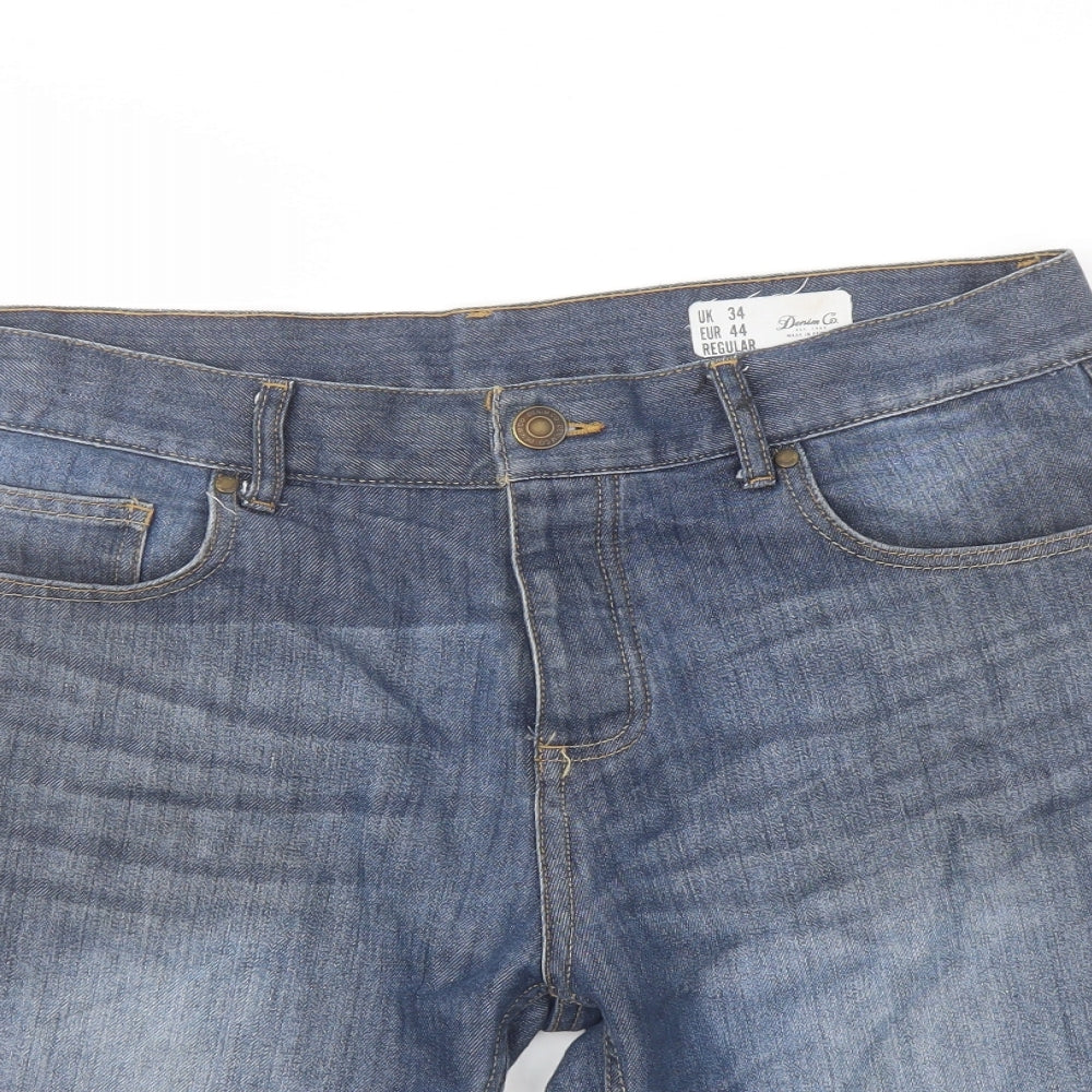Denim & Co. Mens Blue Cotton Bermuda Shorts Size 30 in L10 in Regular Button