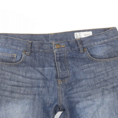 Denim & Co. Mens Blue Cotton Bermuda Shorts Size 30 in L10 in Regular Button