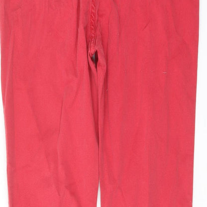 Per Una Womens Red Cotton Straight Jeans Size 30 in L26 in Regular Button